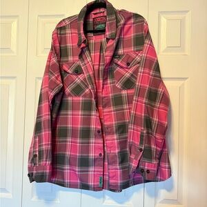 DIXXON x Shreddy 3.0 Pink and Gray Flannel Shirt Mens XXL